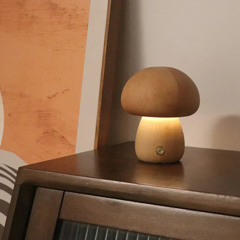 MushGlow Touch LED Table Lamp | Dimmable Mushroom Night Light | USB Rechargeable