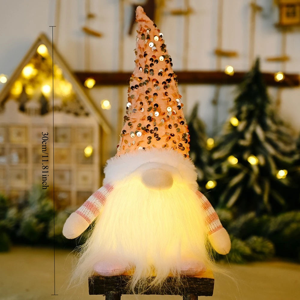 Glowing Christmas Gnome - pink