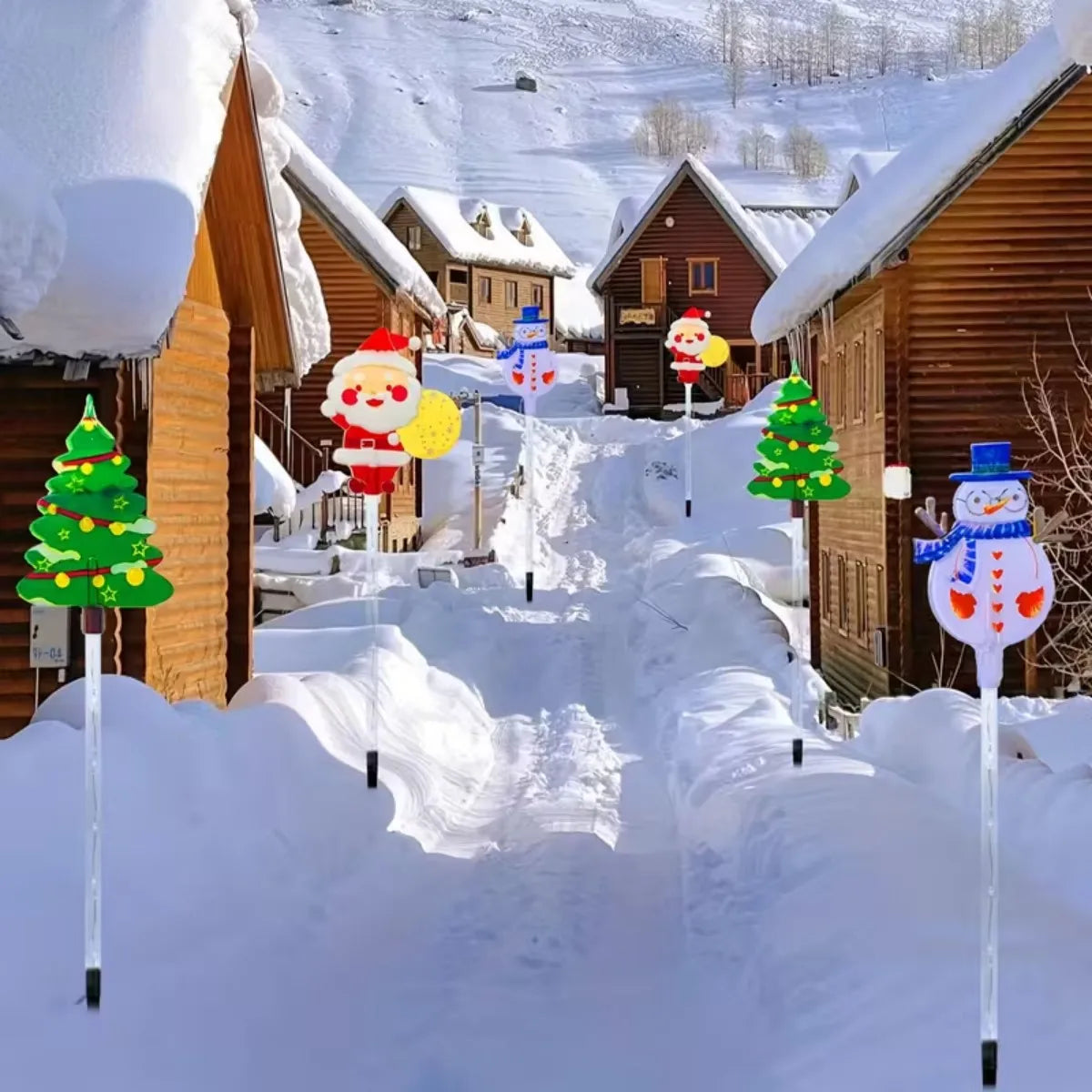 Solar Santa Garden Set