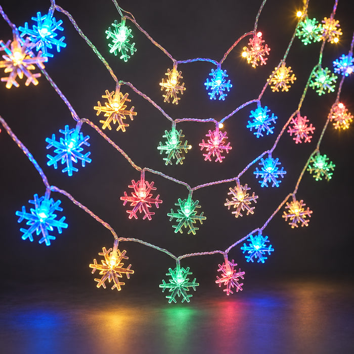 USB Snowflake String Lights
