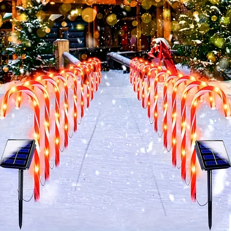 Solar Candy Cane Stake Lights