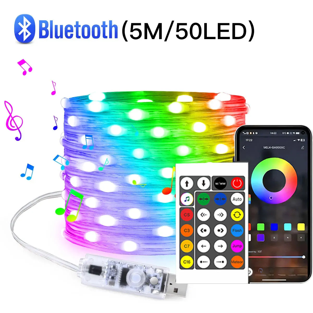 RGBIC Music Fairy Lights - 5M 50LEDs