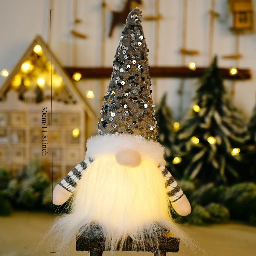 Glowing Christmas Gnome - gray