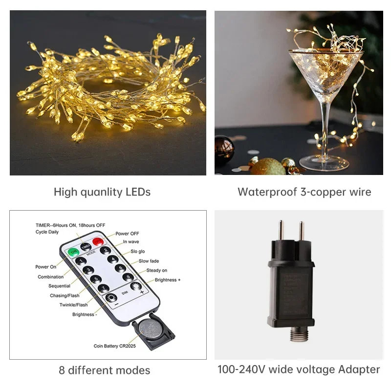 Silver Wire Cluster Lights