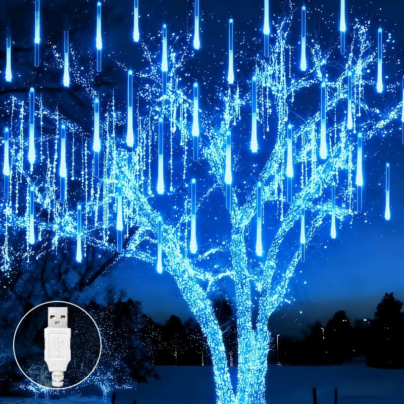 USB Meteor Shower Lights - Blue / 30cm 8tubes