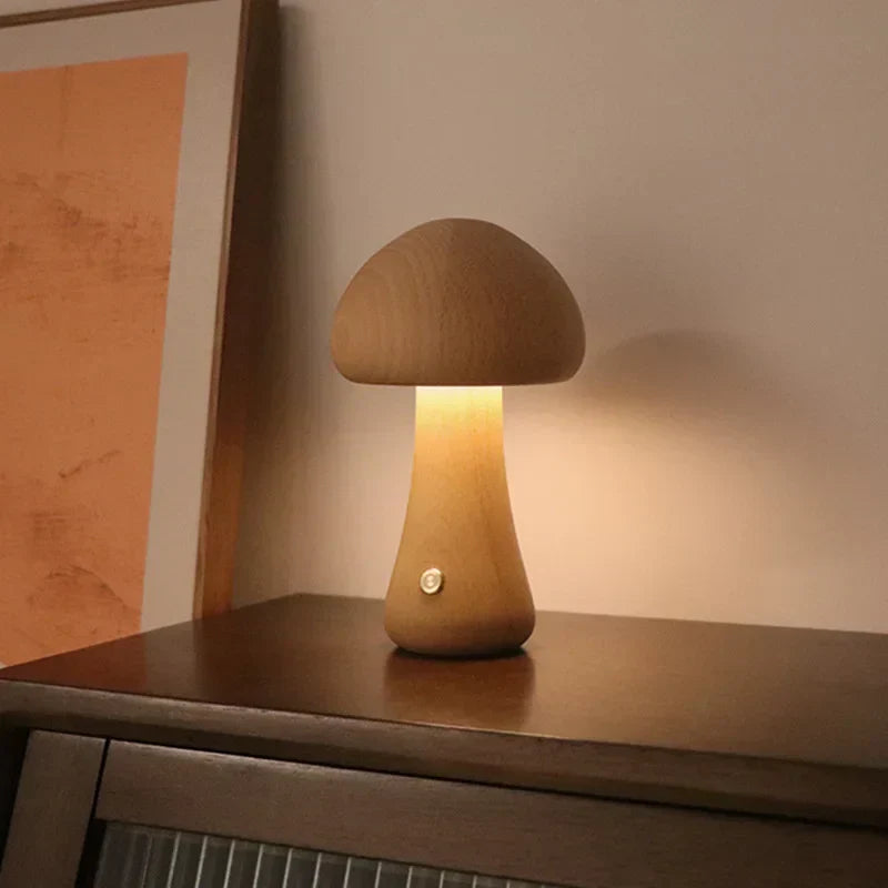 MushGlow Touch LED Table Lamp | Dimmable Mushroom Night Light | USB Rechargeable