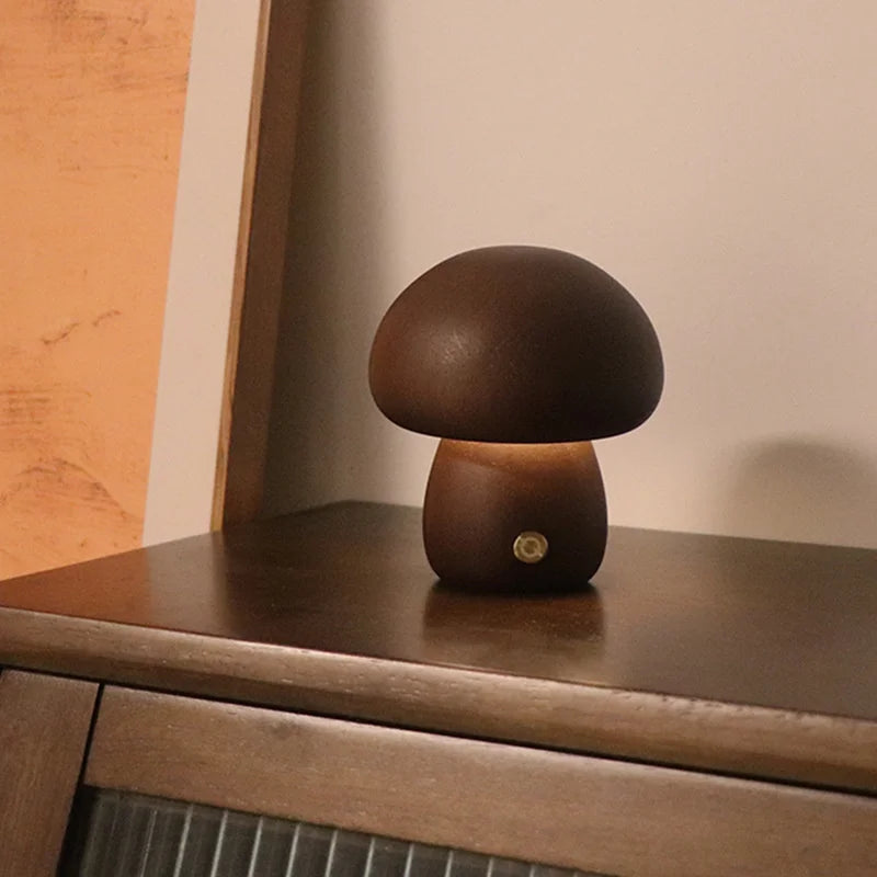 MushGlow Touch LED Table Lamp | Dimmable Mushroom Night Light | USB Rechargeable