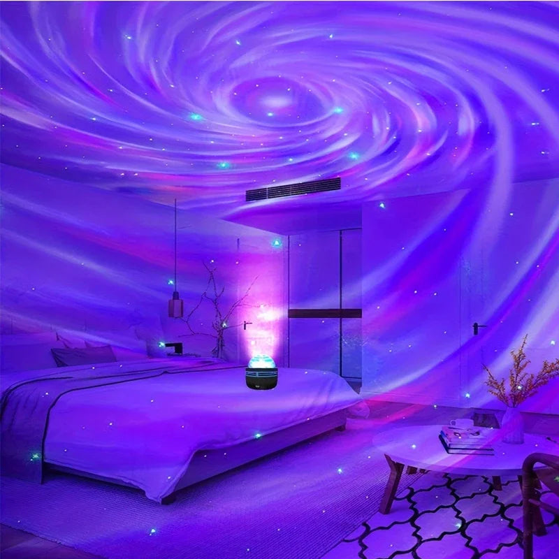 AuroraBeam Northern Lights Projector | RGB LED Star Projector with Music Sync & Remote
