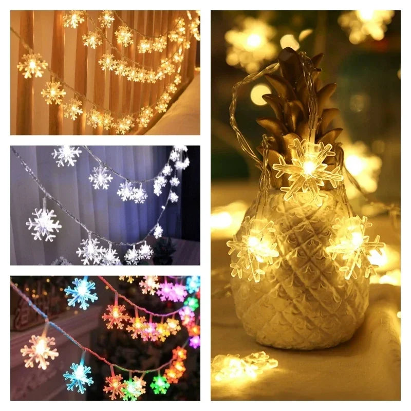 USB Snowflake String Lights