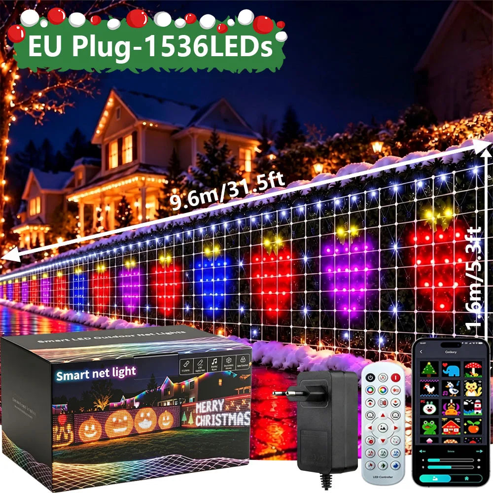 Smart Christmas Net Lights - EU Plug-1.6x9.6m
