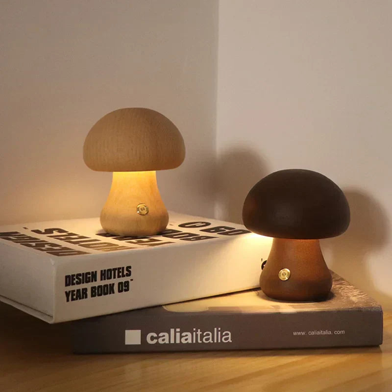 MushGlow Touch LED Table Lamp | Dimmable Mushroom Night Light | USB Rechargeable
