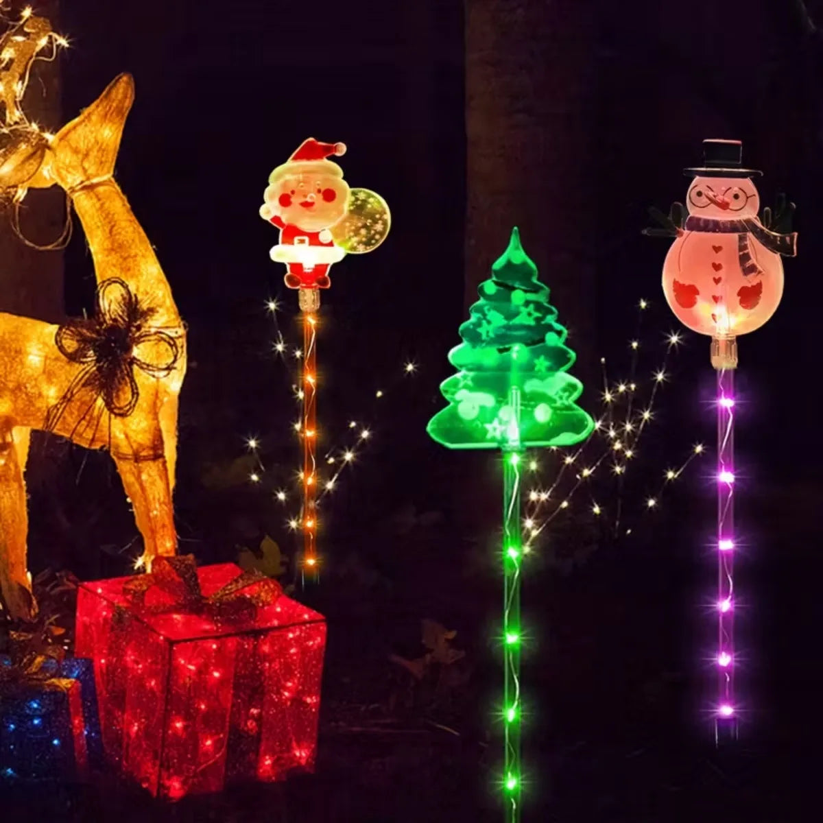 Solar Santa Garden Set