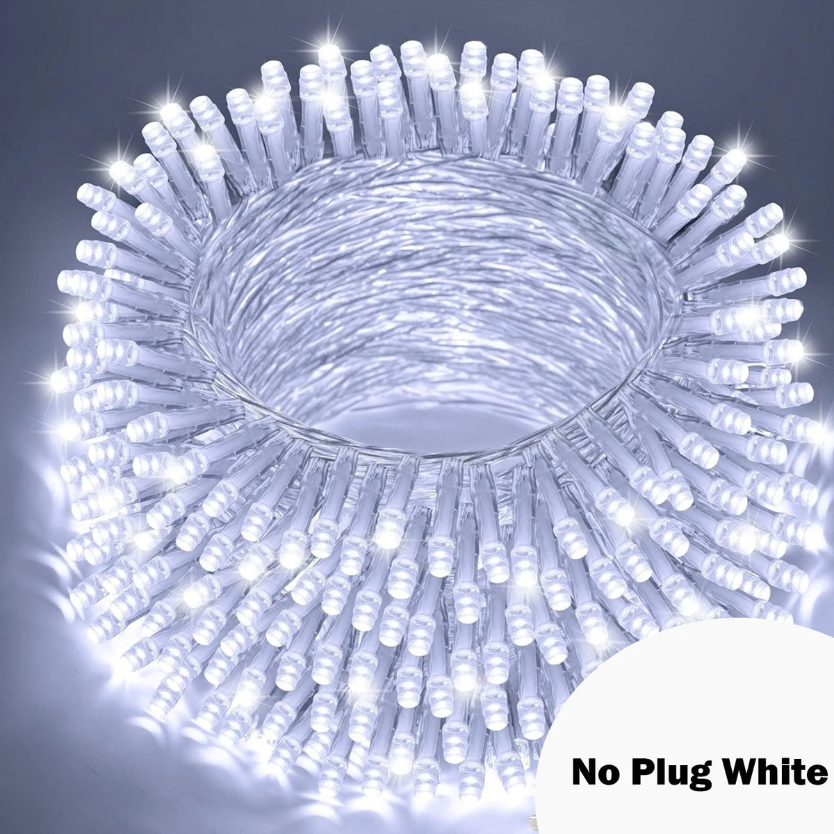 Outdoor LED String Lights - No Plug White / 10M 100LED