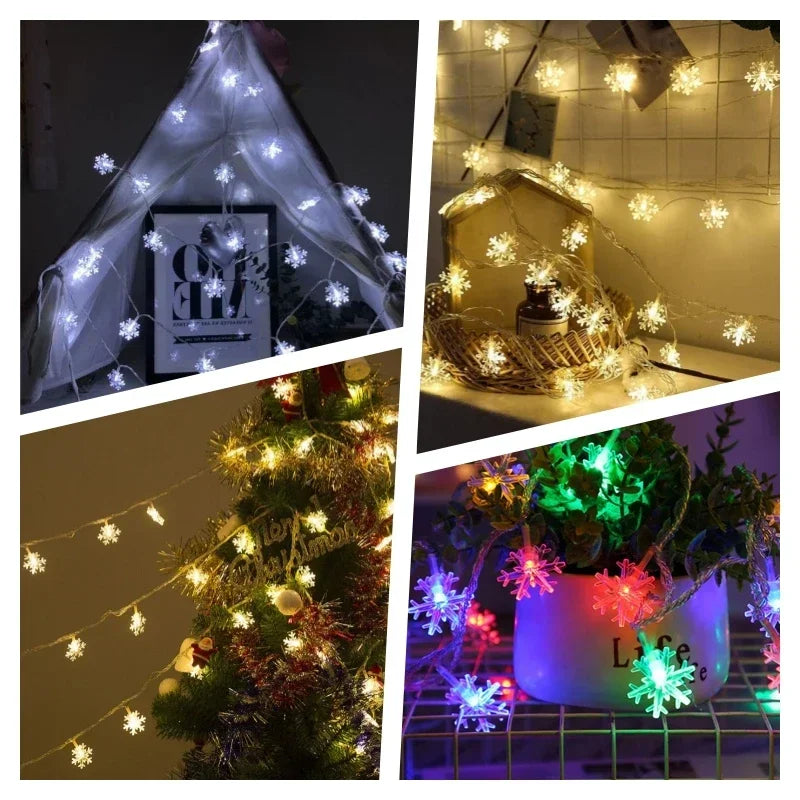 USB Snowflake String Lights