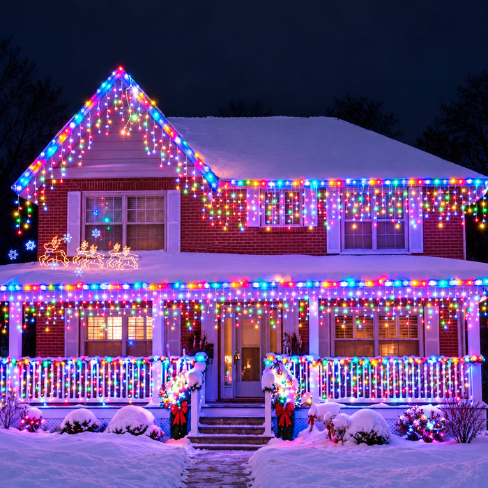 Solar Curtain Icicle Lights