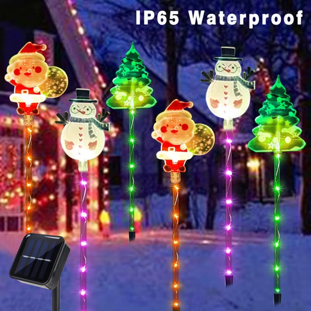 Solar Santa Garden Set