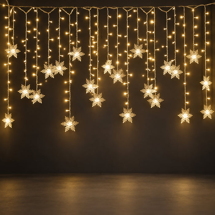 Snowflake Christmas Curtain Lights
