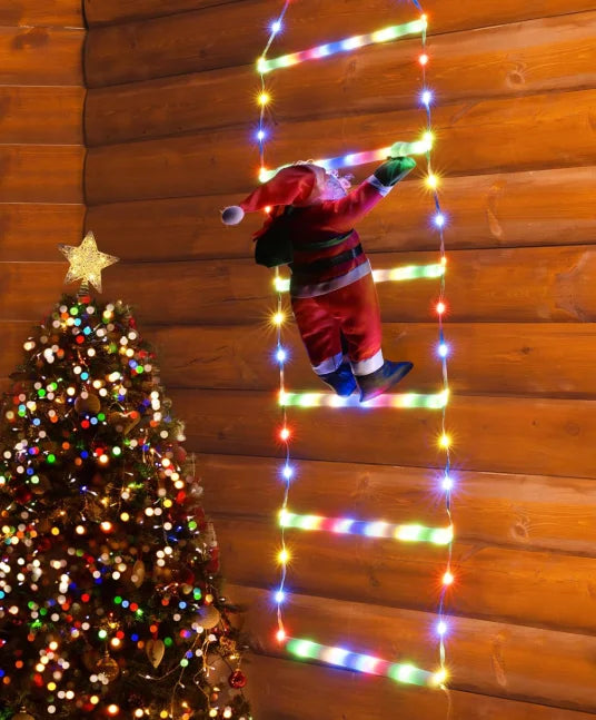 Climbing Santa Lights - 1.5M Color