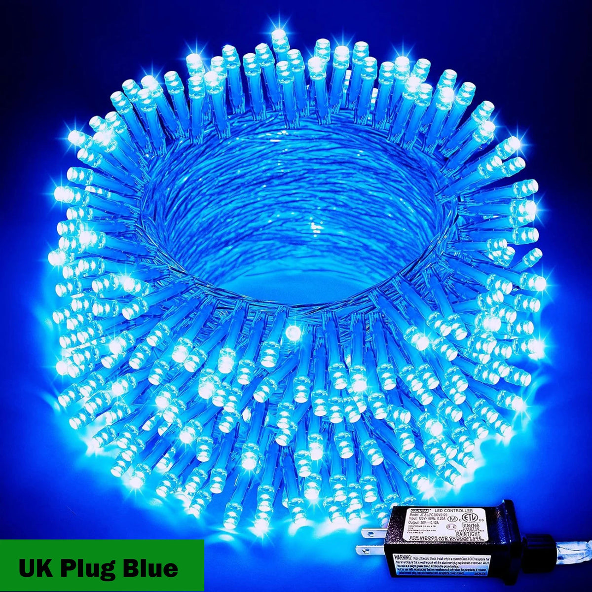 Outdoor LED String Lights - UK Plug Blue / 10M 100LED