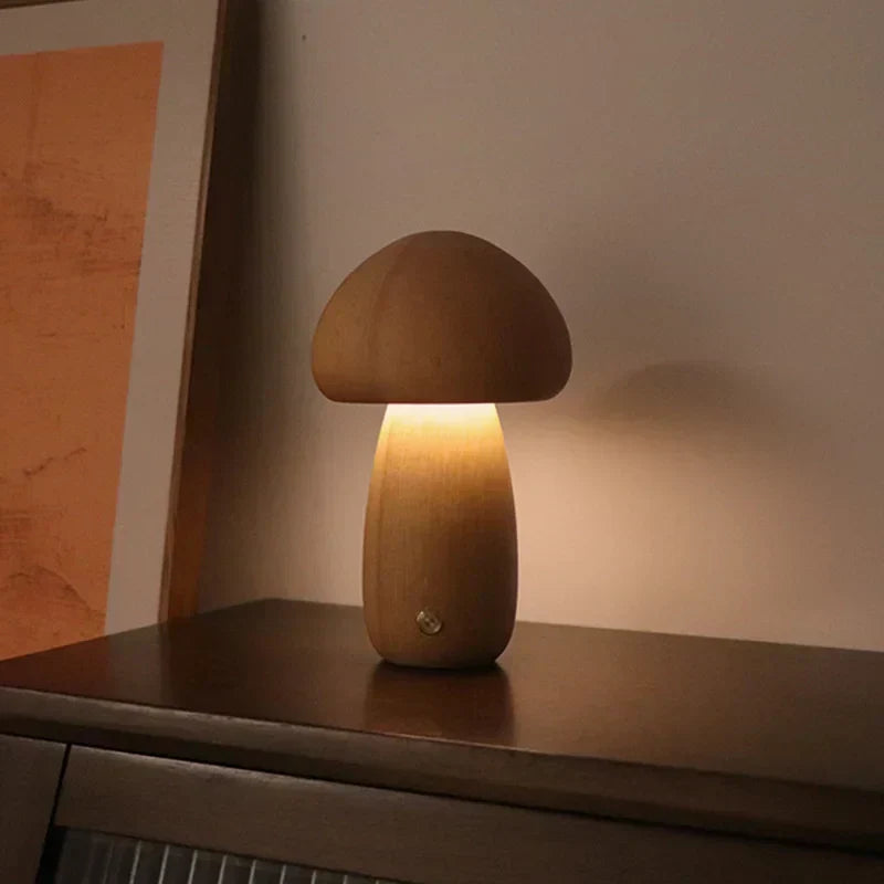MushGlow Touch LED Table Lamp | Dimmable Mushroom Night Light | USB Rechargeable