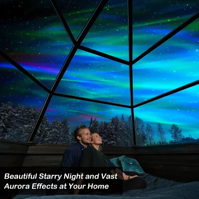 AuroraBeam Northern Lights Projector | RGB LED Star Projector with Music Sync & Remote