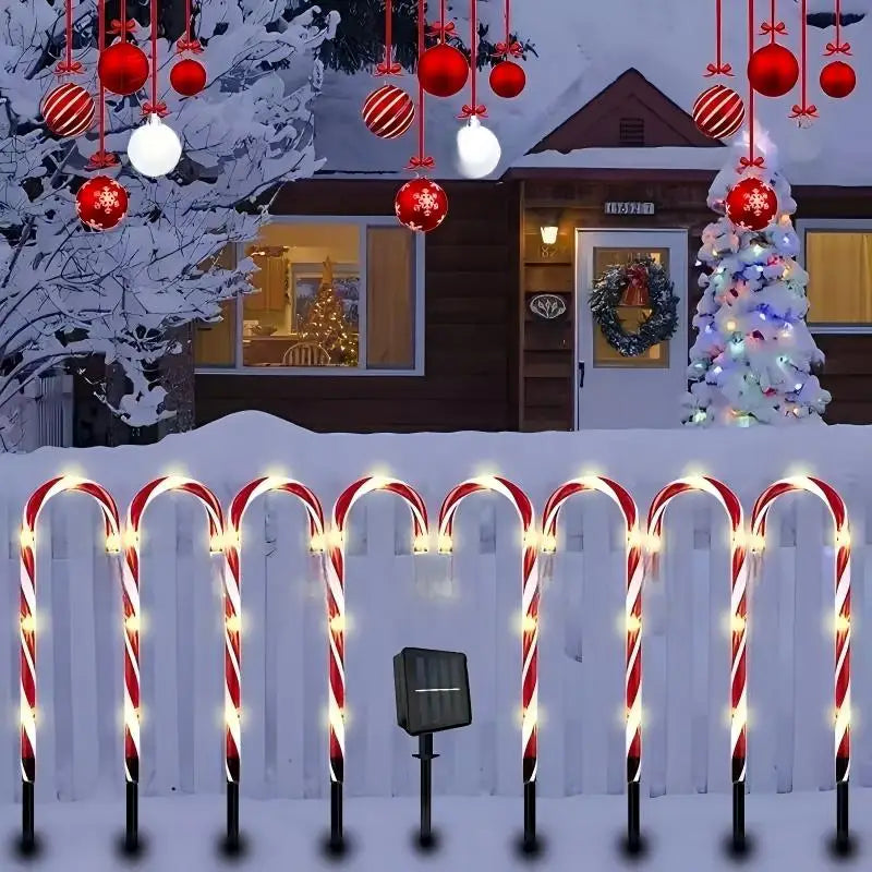 Solar Candy Cane Stake Lights