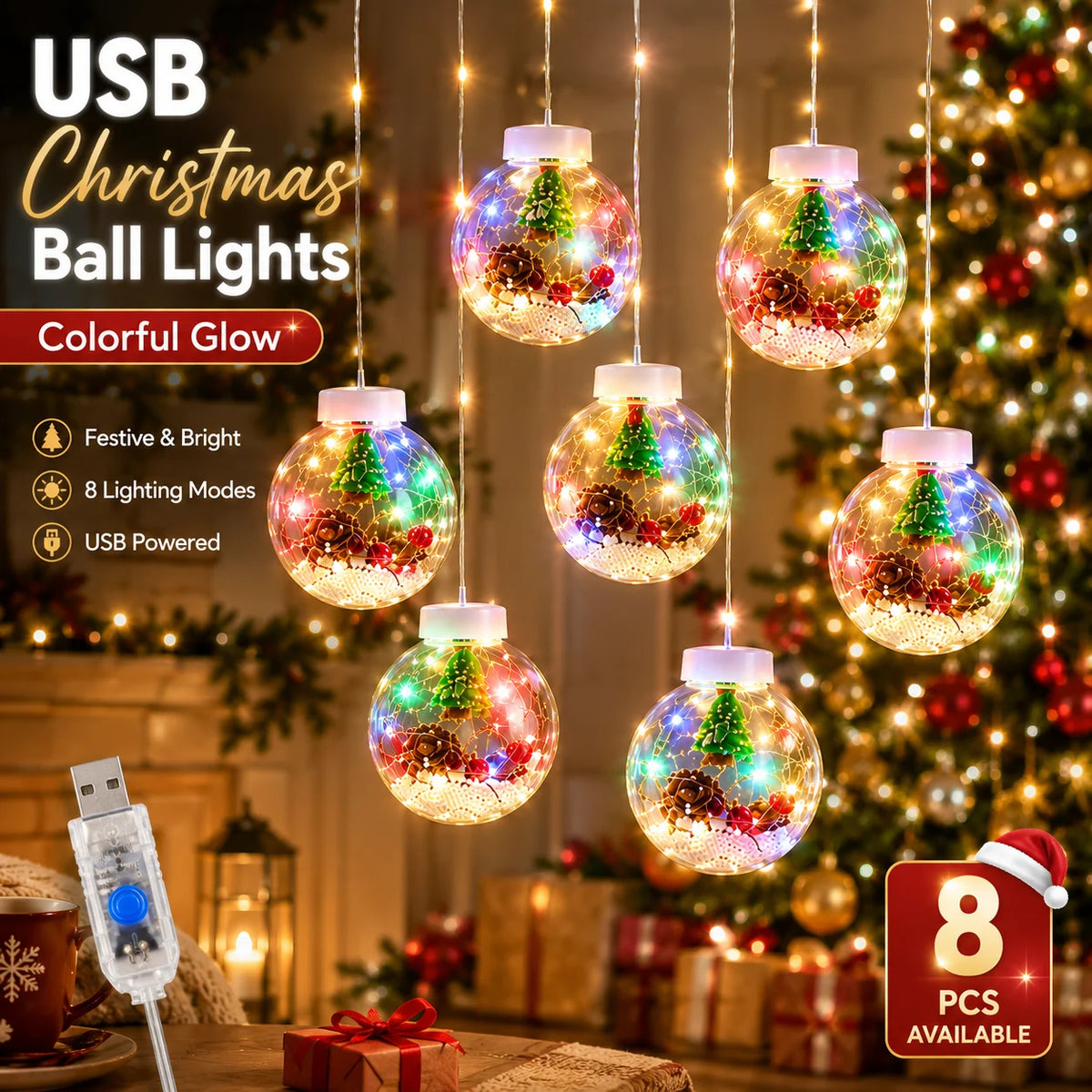 Bauble Curtain Lights