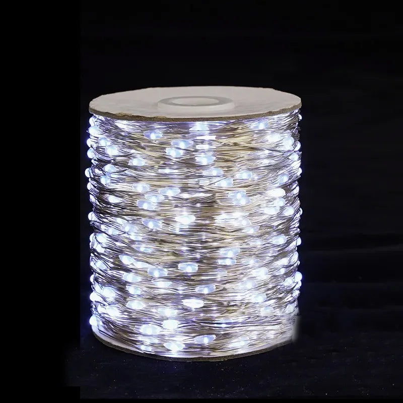 200m Christmas String Fairy Lights Garland 2024 Waterproof Mini LED Decoration Outdoor Garden Gift Ornament New Year tree decor - White / 30Meters 300Leds