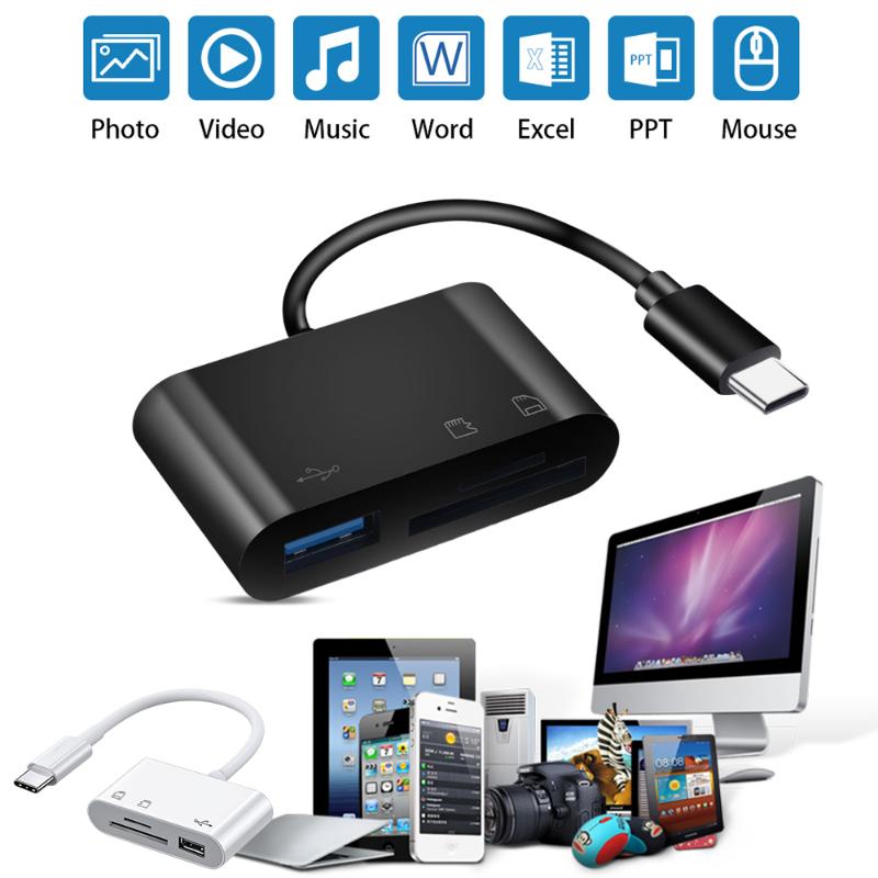 3-in-1 USB-C Memory Card Reader with OTG Support
