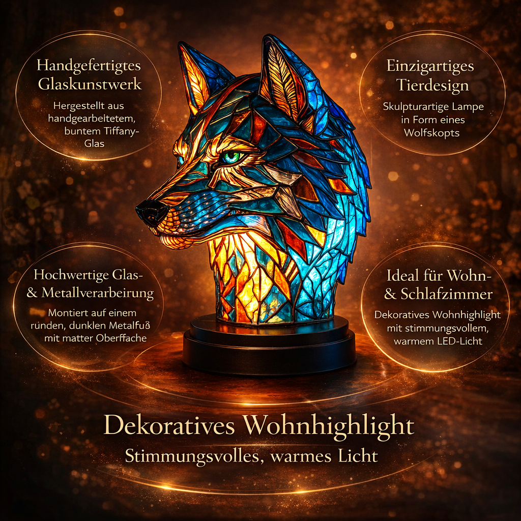 ArtLume Tiffany Animal Table Lamp | Handmade Glass Decorative Desk Light