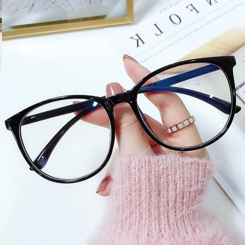 Transparent Round Anti-Blue Light Computer Glasses for Women

