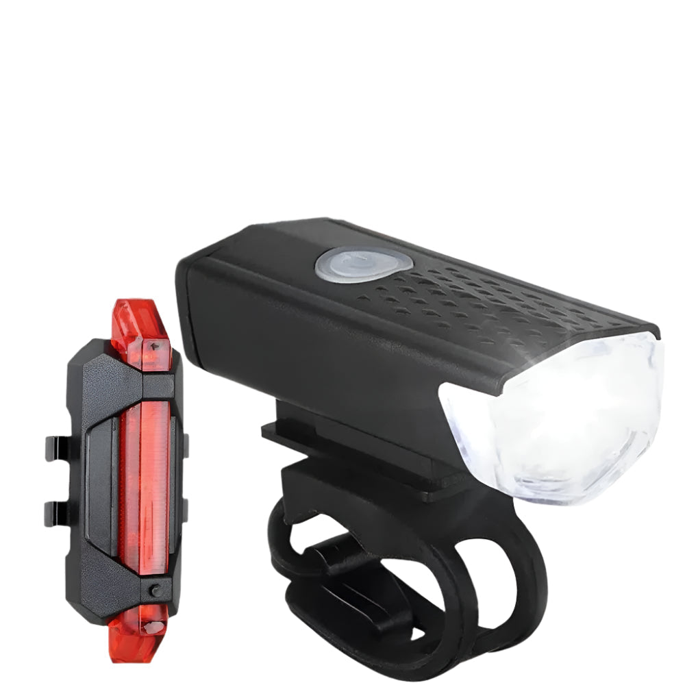 USB Rechargeable Bike Light Set – LED Headlight & Rear Taillight