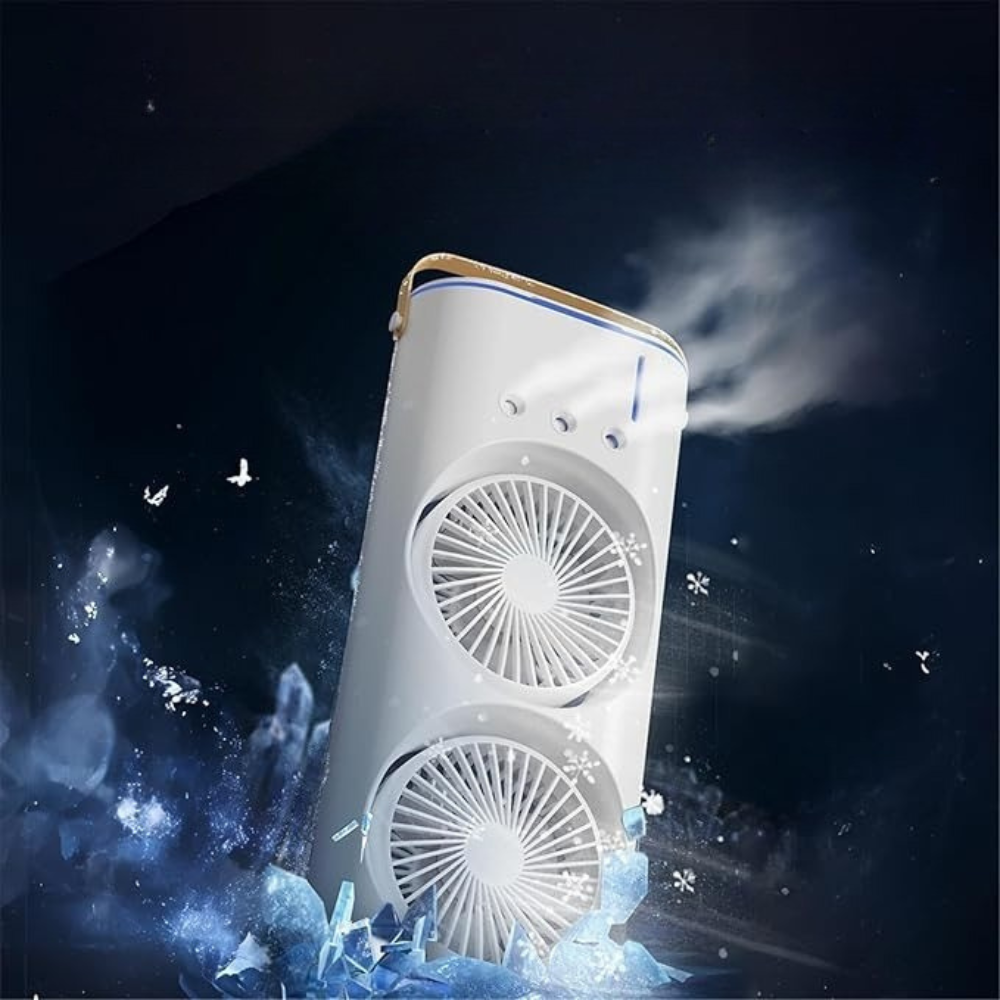 Rechargeable Dual Fan Cooler Mist Function Portable