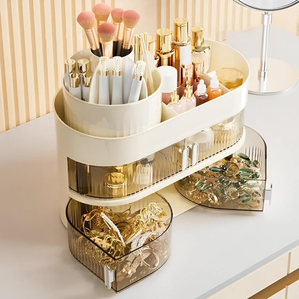 360° Rotating Makeup Organizer Cosmetic Storage Box
