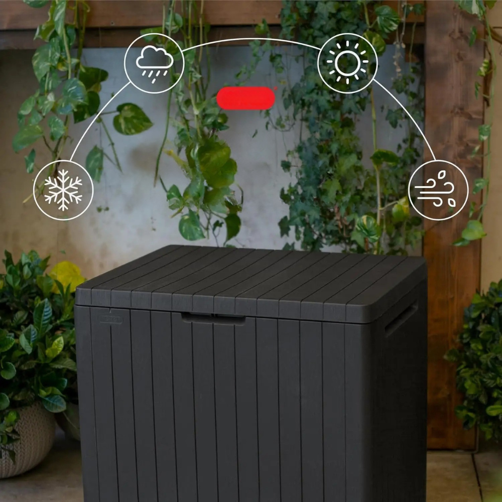 30-Gallon Resin Outdoor Storage Box Weatherproof