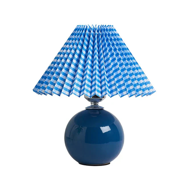 HeritageGlow Vintage Table Lamp | Retro Nightstand Lamp with Pleated Shade