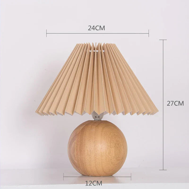 HeritageGlow Vintage Table Lamp | Retro Nightstand Lamp with Pleated Shade