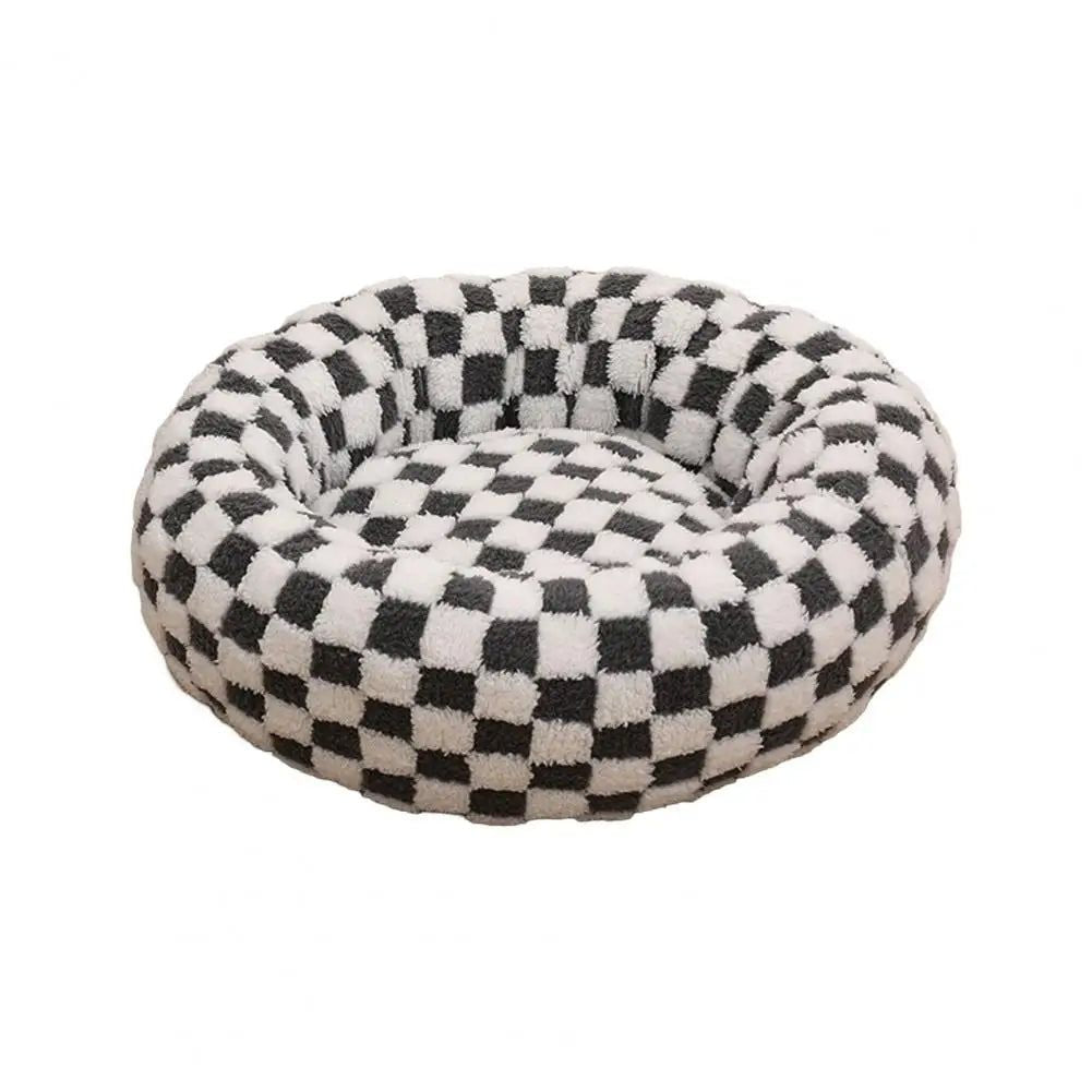 Quality Round Donut Dog Bed with Plush Cushion