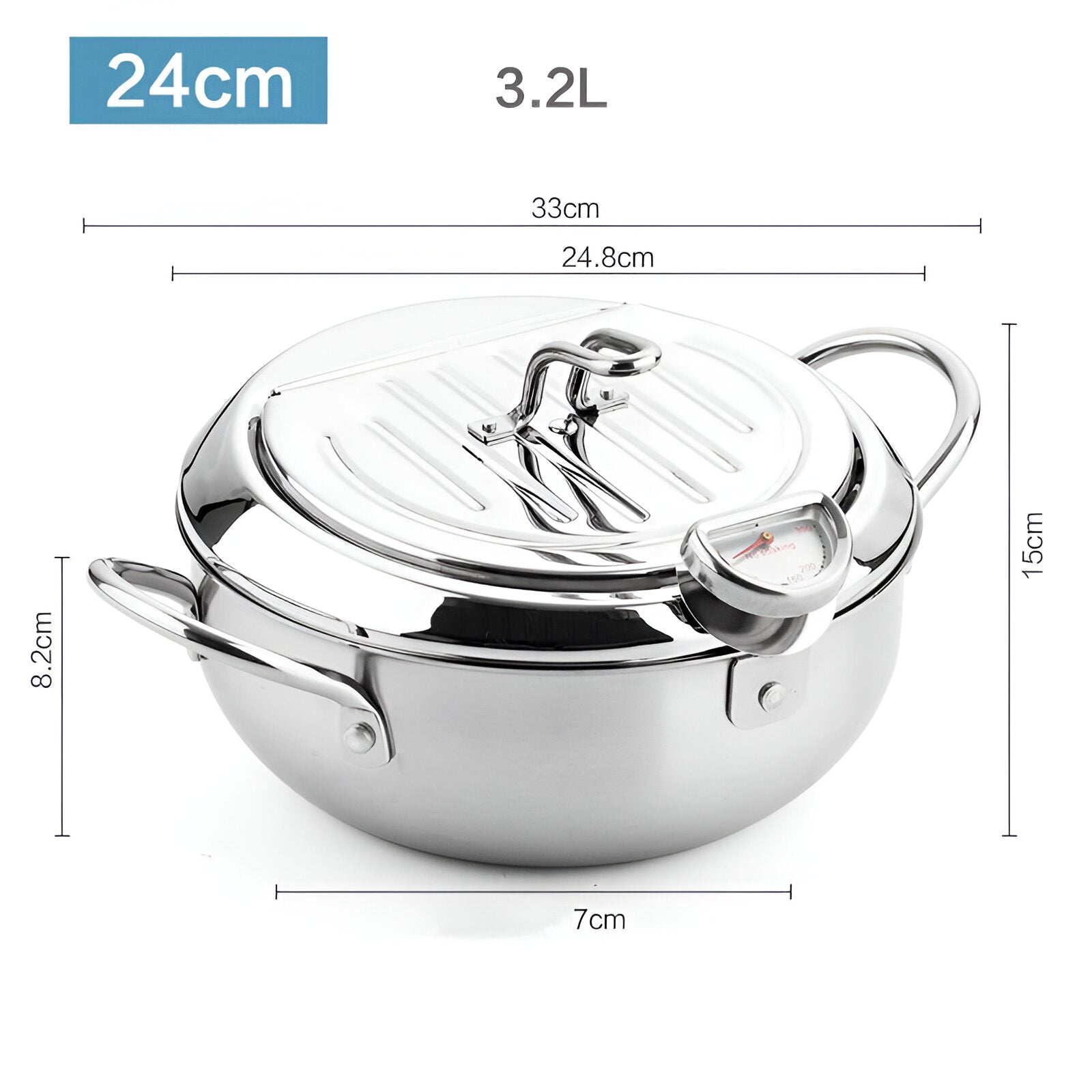 Deep Fryer Pot Heavy-Duty Non-Stick Kitchen Frying Pan