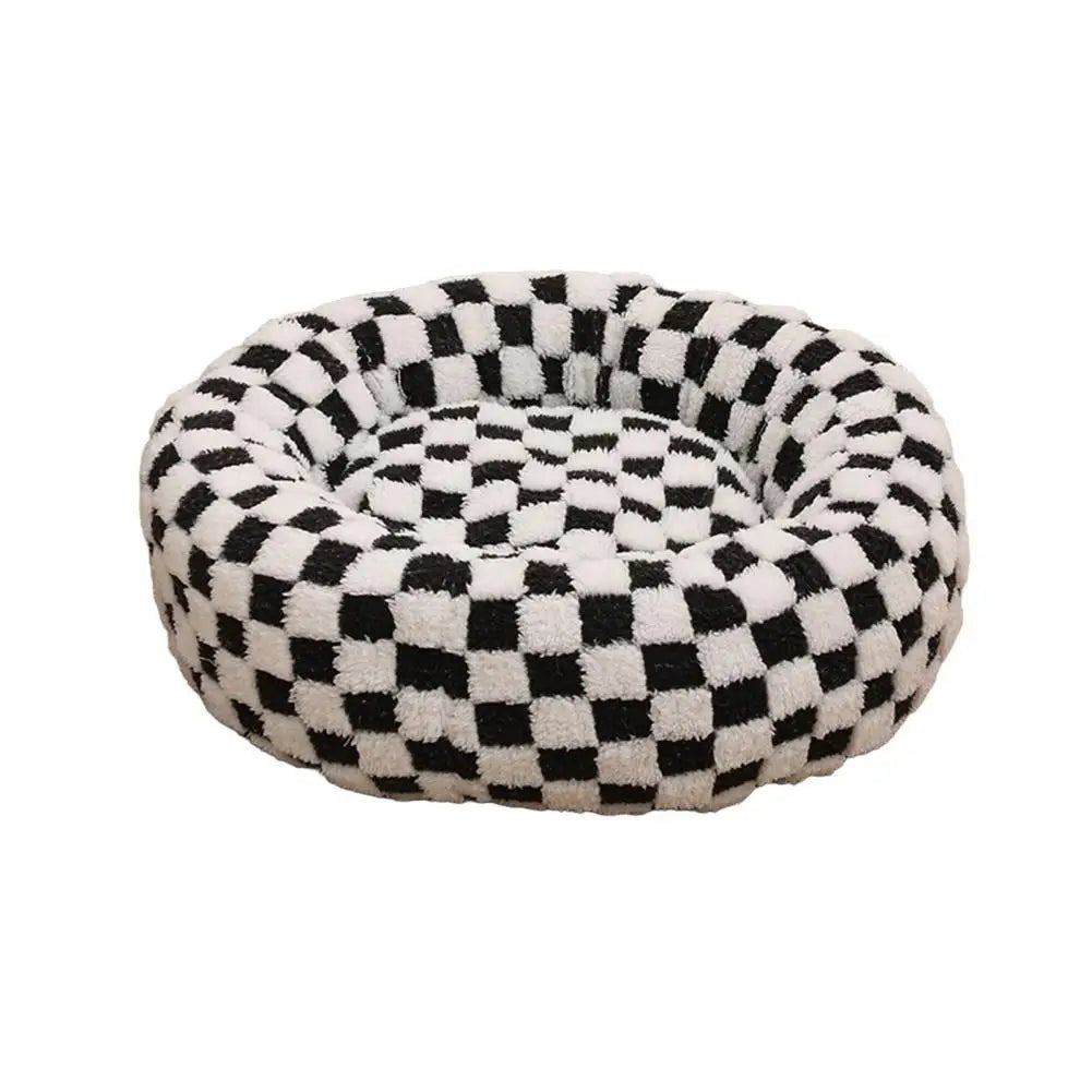 Quality Round Donut Dog Bed with Plush Cushion