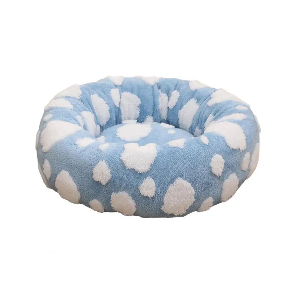 Quality Round Donut Dog Bed with Plush Cushion