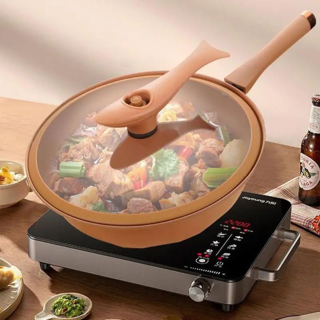 Professional Cast Iron Wok Non-Stick Pan for Cooking