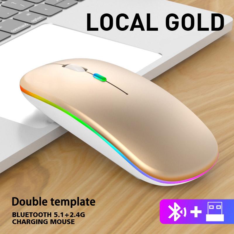 Wireless RGB Bluetooth Mouse with Silent Clicks & Rechargeable Battery