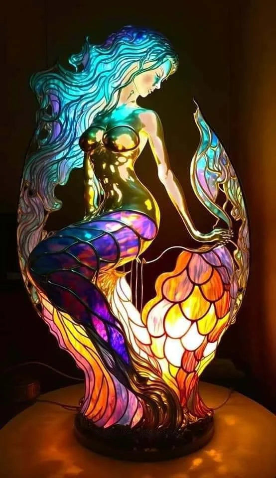 GlowFauna Stained Glass Animal Table Lamp | Decorative LED Light