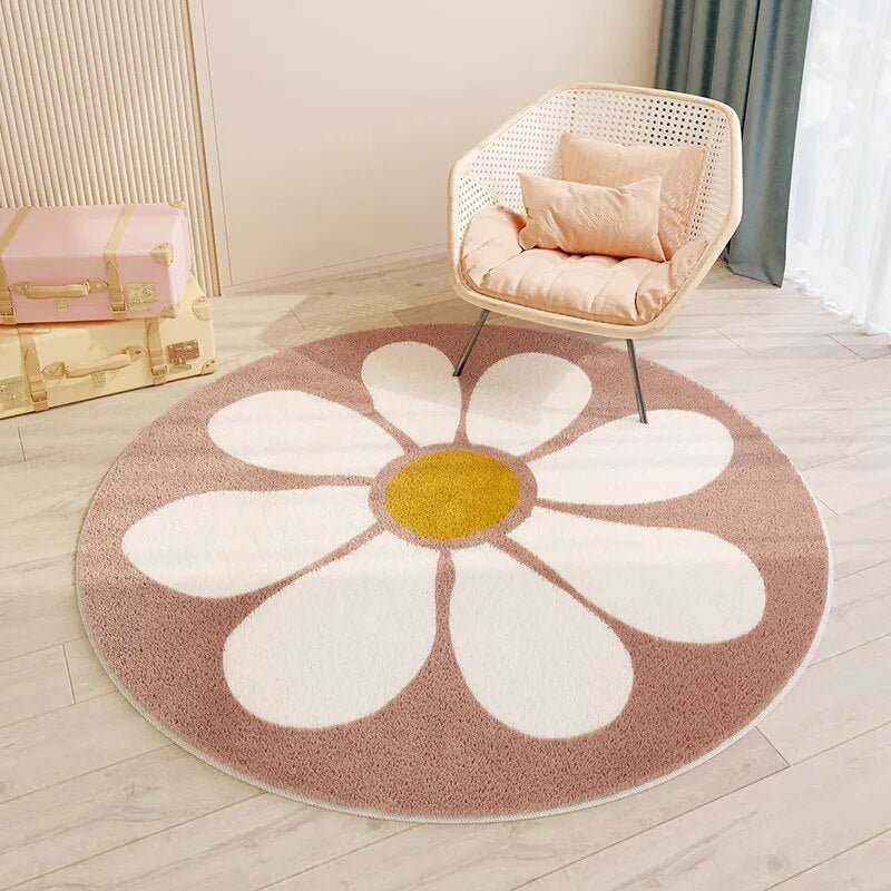 PlayNest Round Kids Rug | Soft Cartoon Carpet for Children’s Bedroom