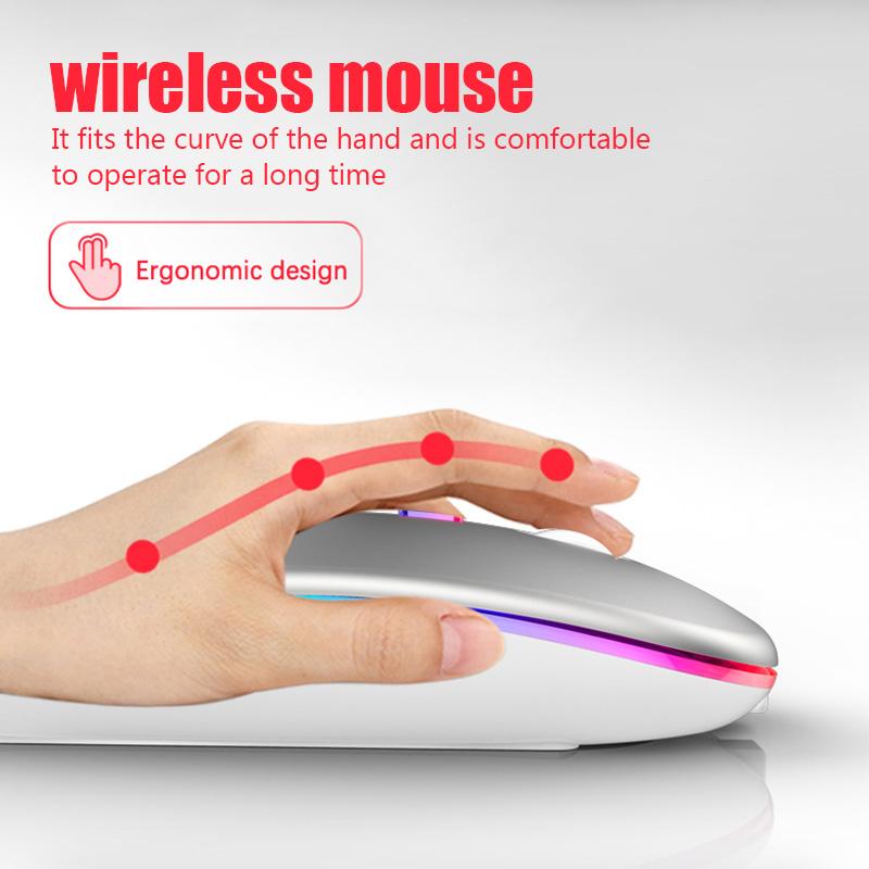 Wireless RGB Bluetooth Mouse with Silent Clicks & Rechargeable Battery
