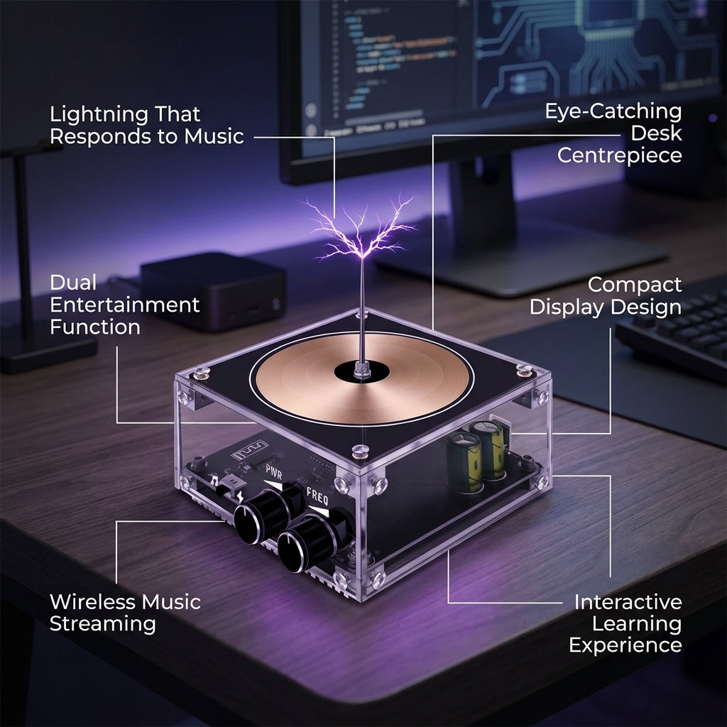 TeslaSpark Plasma Speaker | Lightning Music LED Display Device