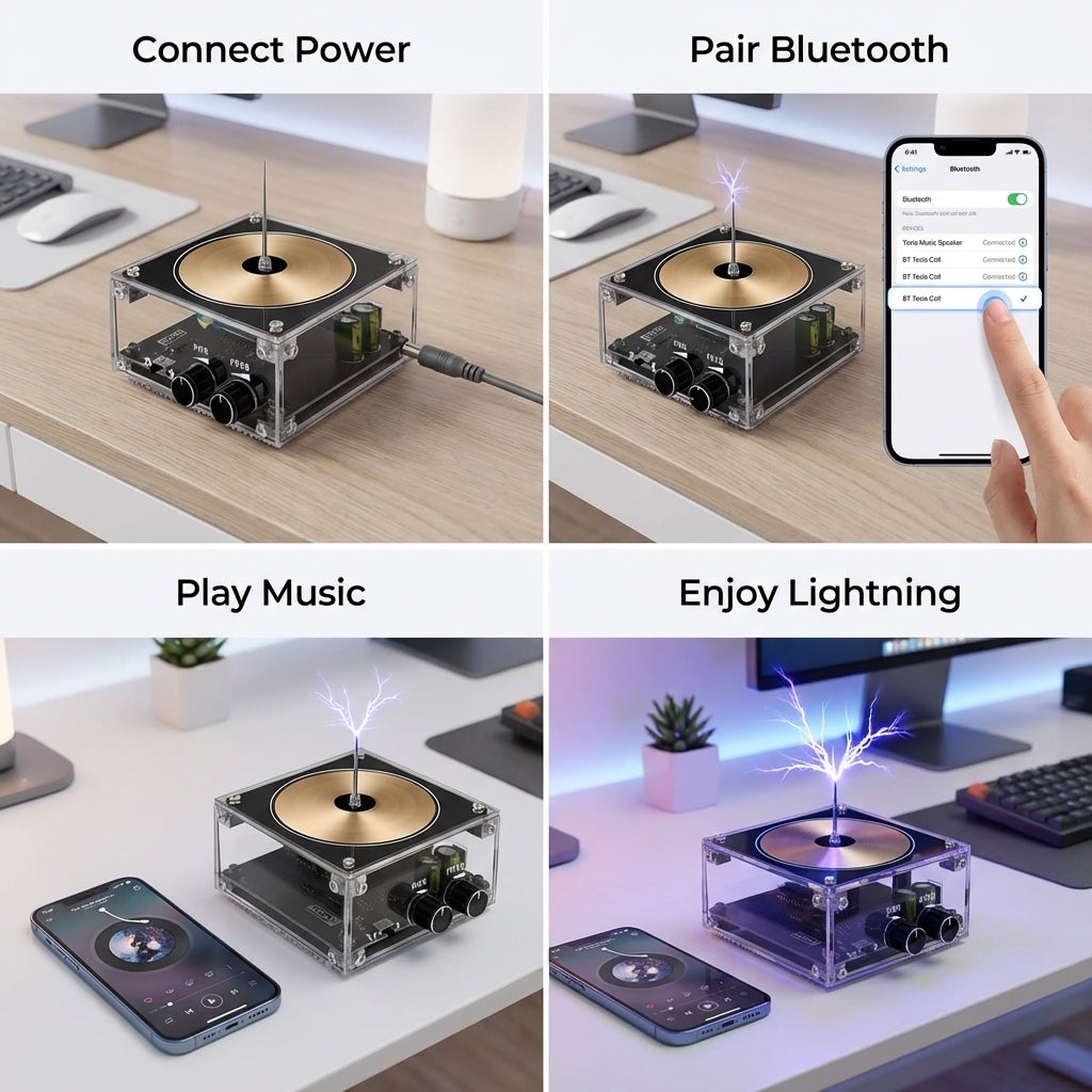 TeslaSpark Plasma Speaker | Lightning Music LED Display Device