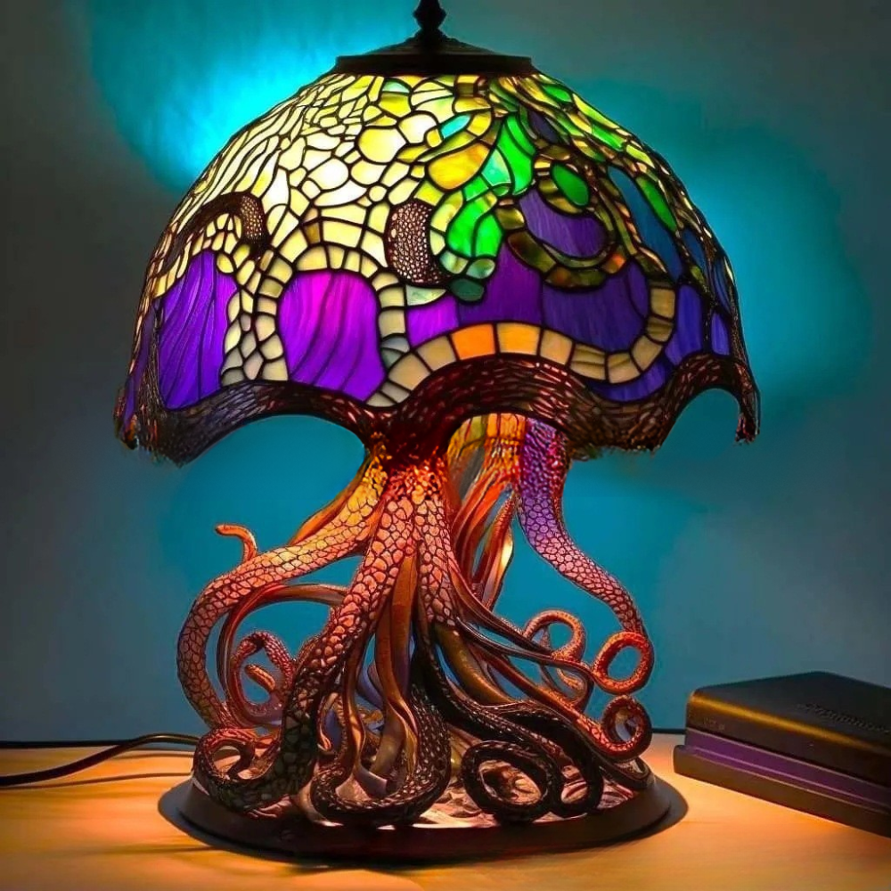 ArtLume Tiffany Animal Table Lamp | Handmade Glass Decorative Desk Light