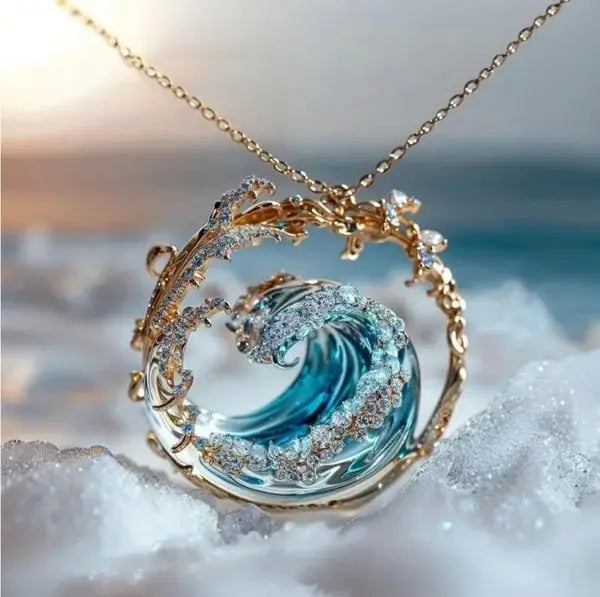 OceanWave Harmony Necklace | Minimalist Wave Pendant